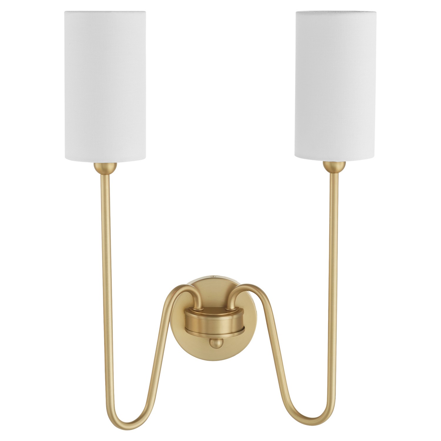 Aged Brass Two Light Wall Mount from the Charlotte Collection