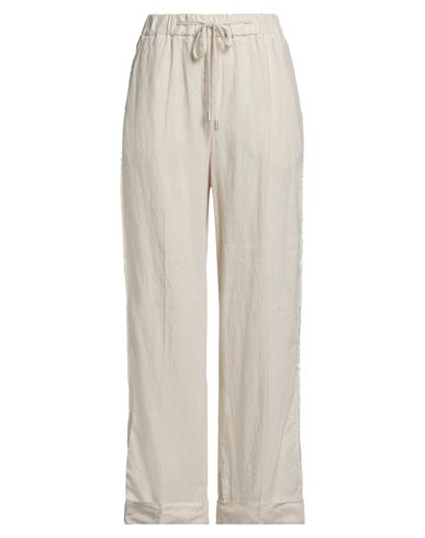 Woman Pants Beige Size 8 Linen, Cotton
