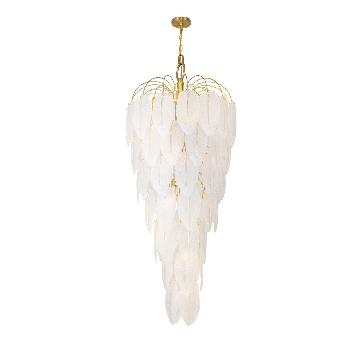 Brushed Brass Chandelier from the Alessia Collection