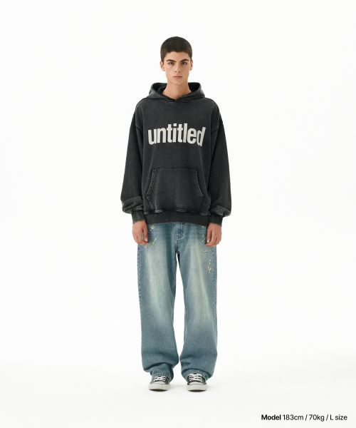 EMB SPLATTER DENIM PANT BLUE
