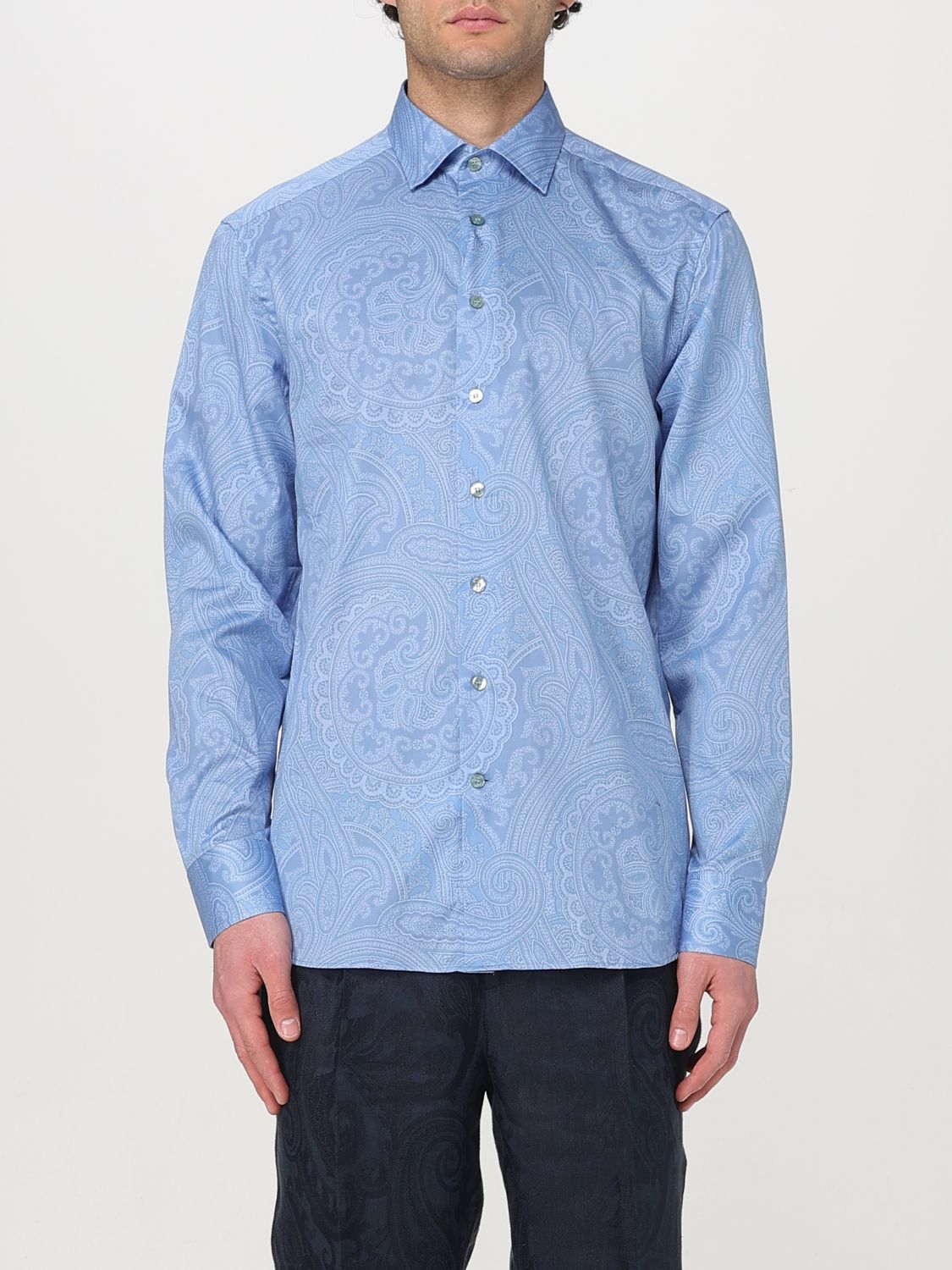 Shirt ETRO Men color Gnawed Blue