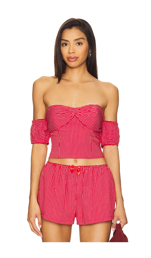 MORE TO COME Mazzie Off Shoulder Top in Red. - XL also in