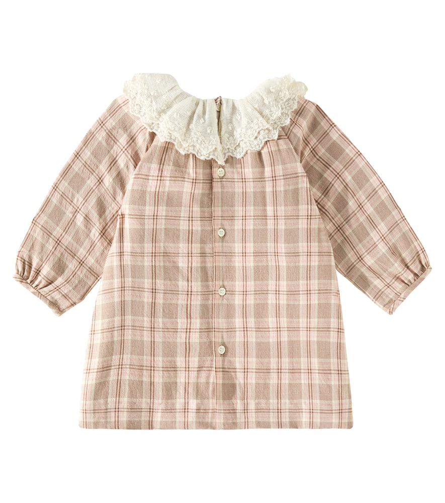 Bonpoint Baby Flavili lace-trimmed checked dress