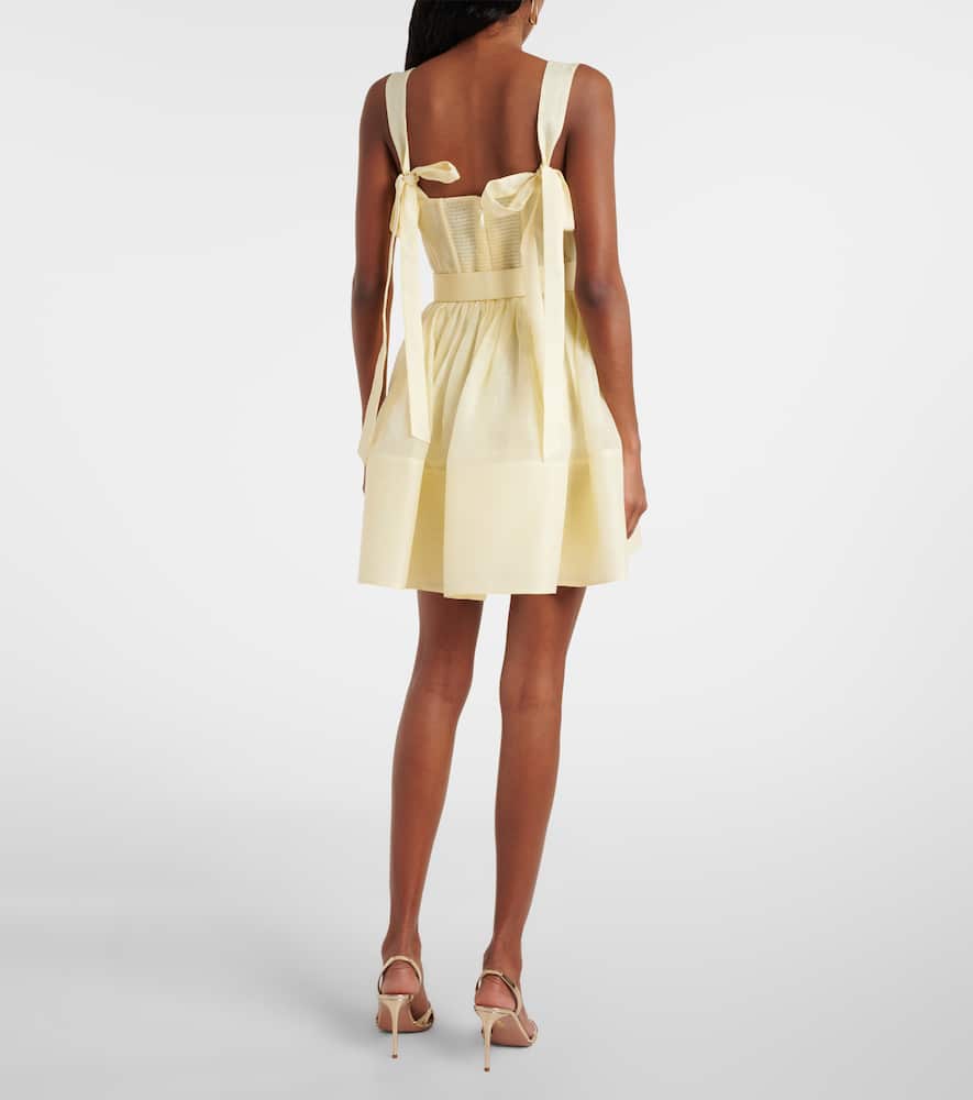 Dawning linen and silk minidress