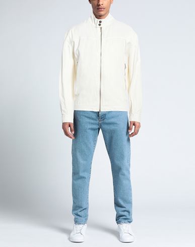 Man Jacket Ivory Size L Linen, Polyurethane