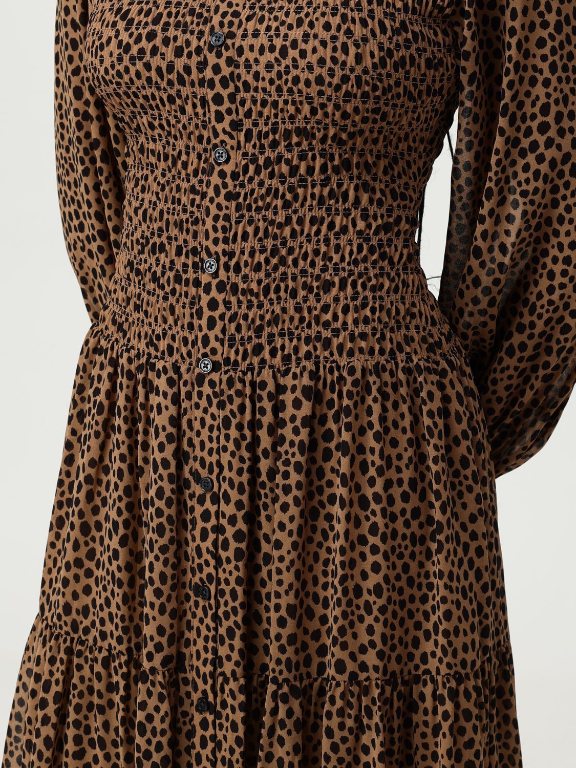Cheetah-print midi dress - Brown