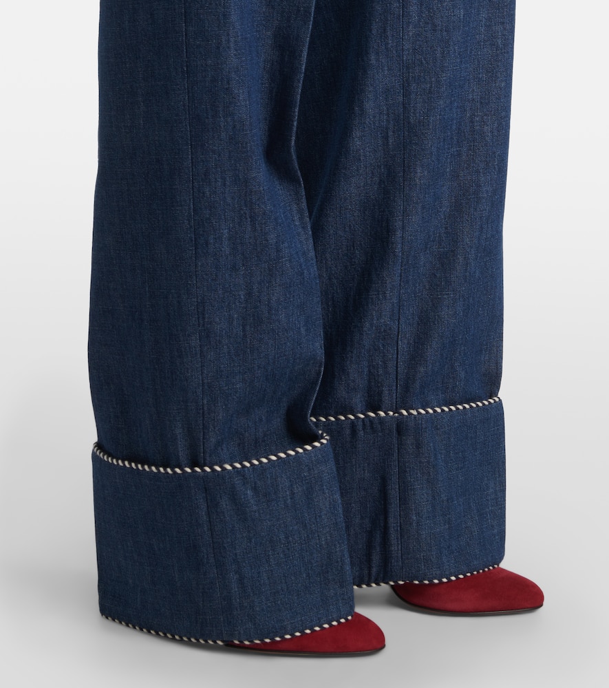 Chambray straight pants