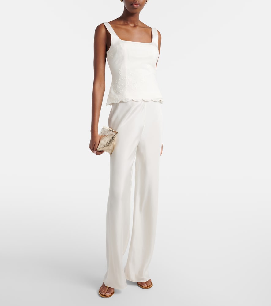 Cove silk-blend straight pants
