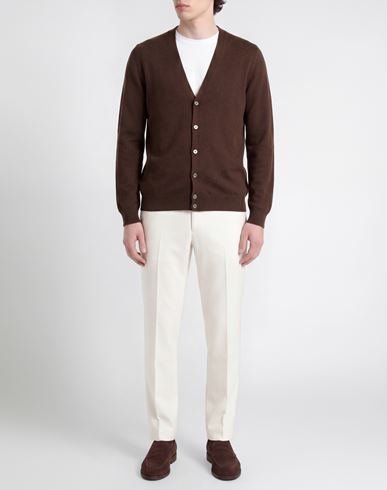 Man Cardigan Brown Size 40 Virgin Wool, Viscose, Cashmere