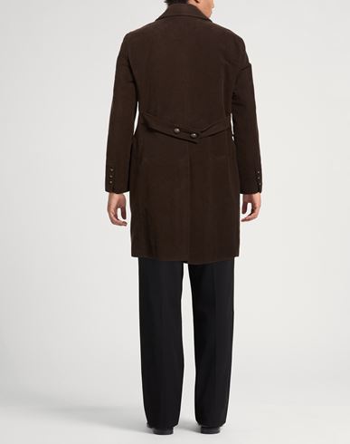 Man Coat Dark brown Size 42 Cotton, Polyester