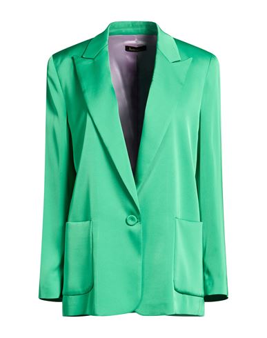 Woman Blazer Green Size 10 Polyester, Elastane