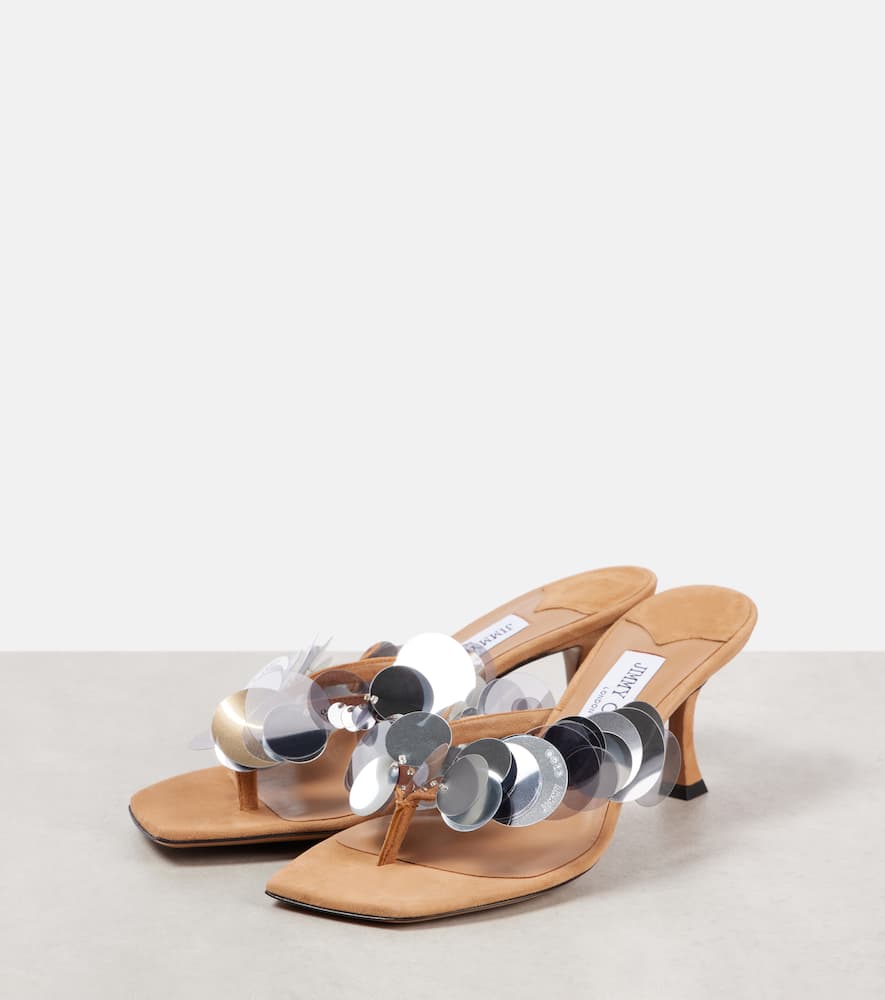 Freja 70 sequined suede thong sandals