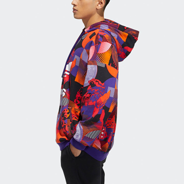 Men's originals Series Cny Casual Sports Hooded Pullover Purple