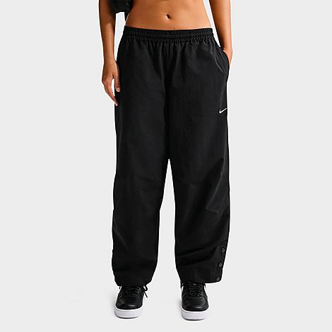 Women's Sportswear Oversized High-Waisted Woven Pants in Black/Sail