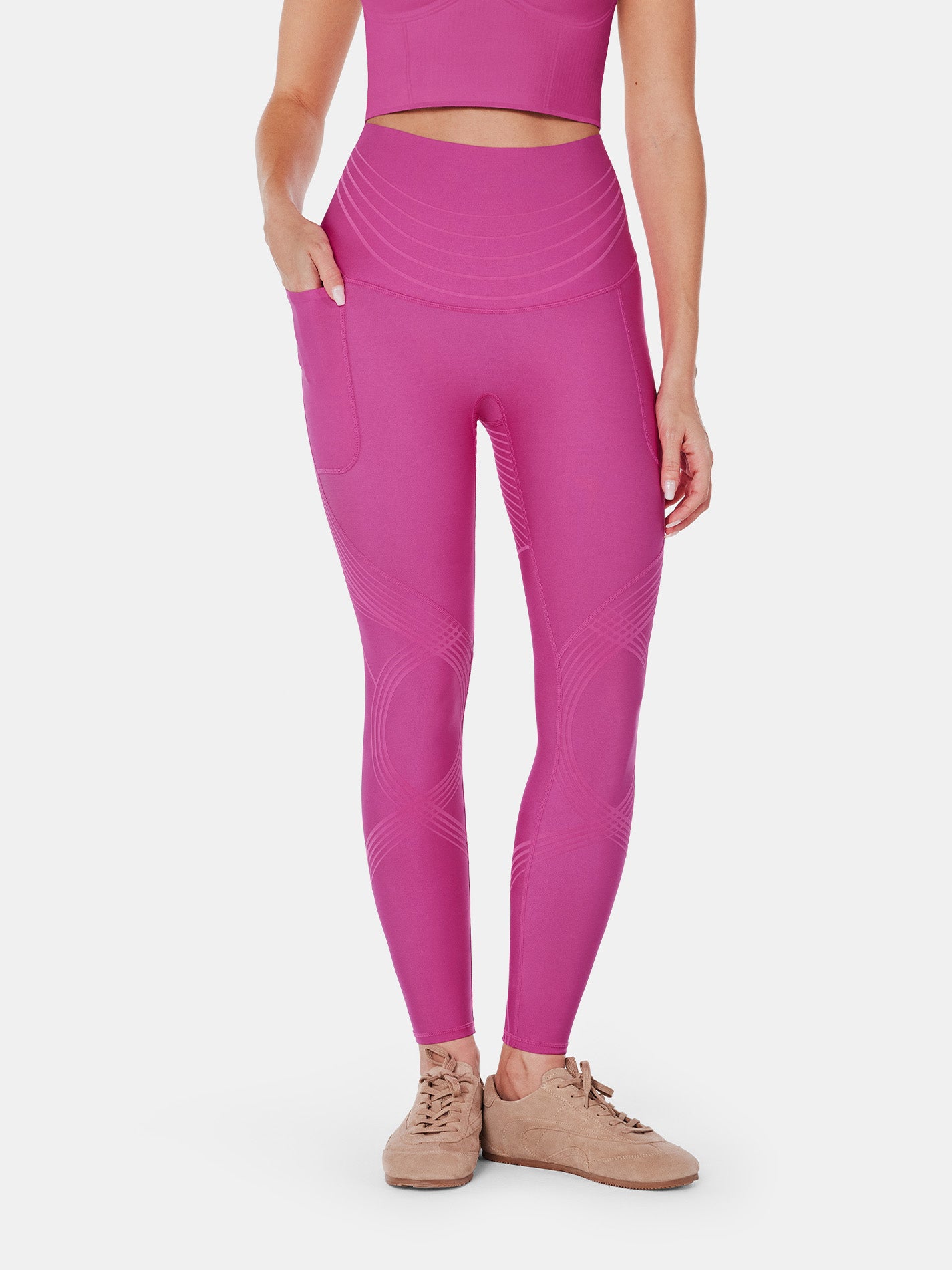 Body Sculpt Side Pocket Leggings 2.0 Reversible Wear - Pop Pink