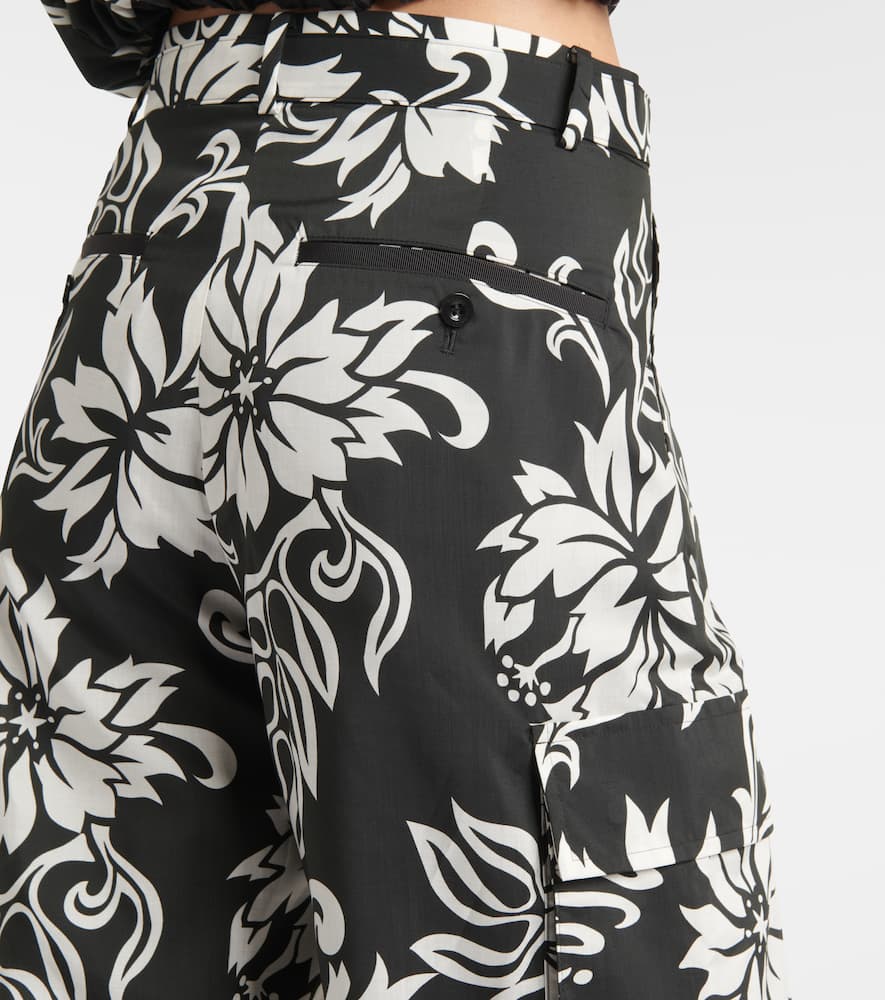 High-rise floral wide-leg pants