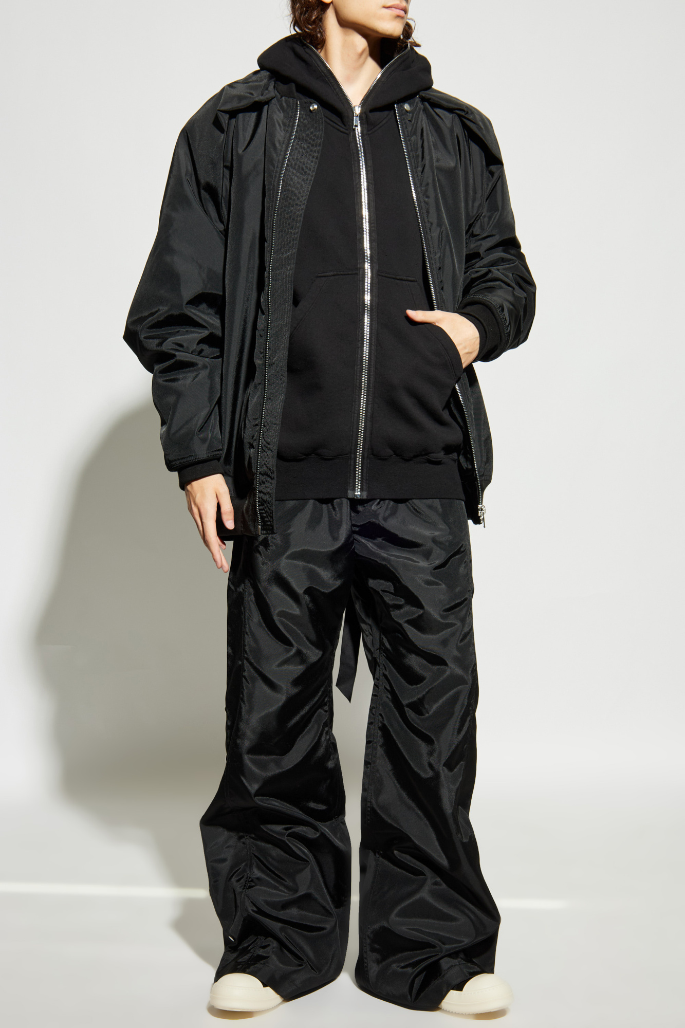‘Convertible Jumbo’ Bomber Jacket, Men's, Black