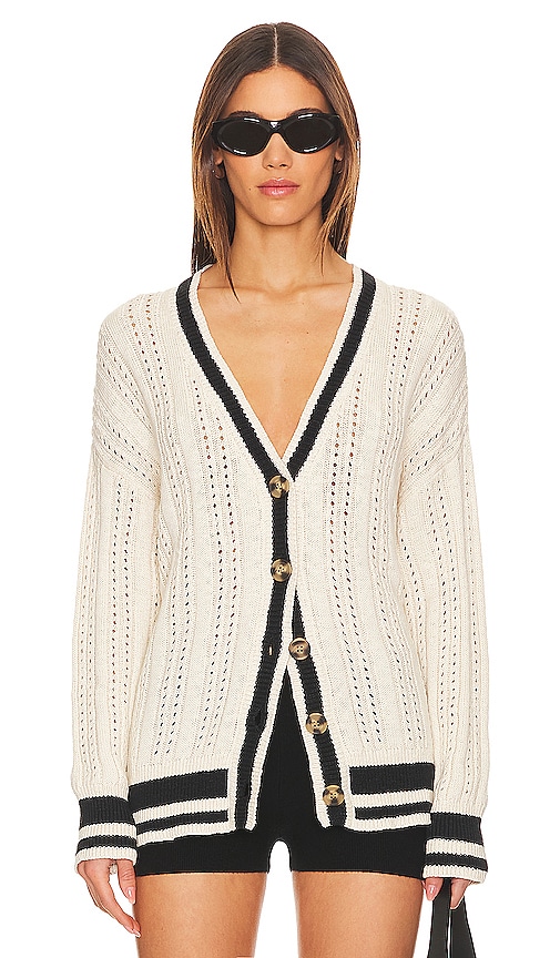 Sanctuary Sport Stripe Cardi in Cream. - L also in
