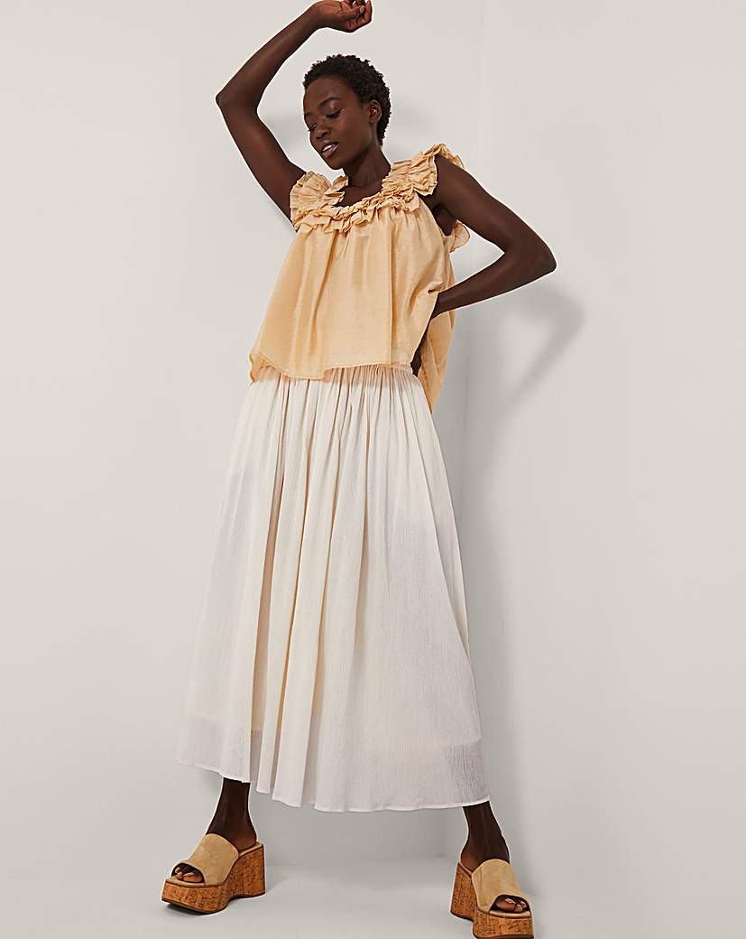 Monsoon Bethany Crinkle Midi Skirt