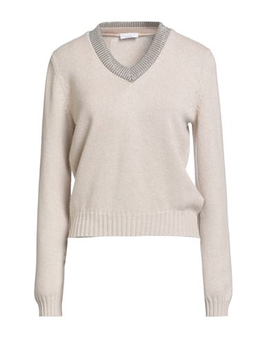 Woman Sweater Beige Size M Cashmere, Cotton, Elastane, Ecobrass
