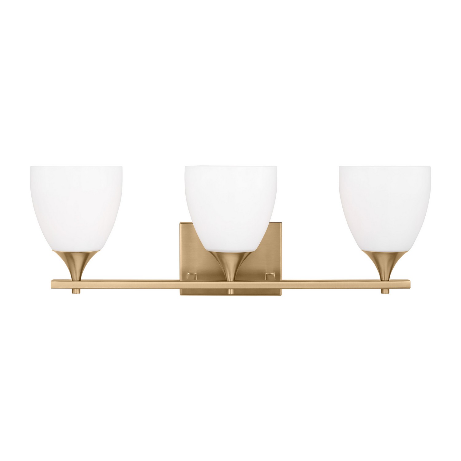 Satin Brass Three Light Bath from the Toffino Collection