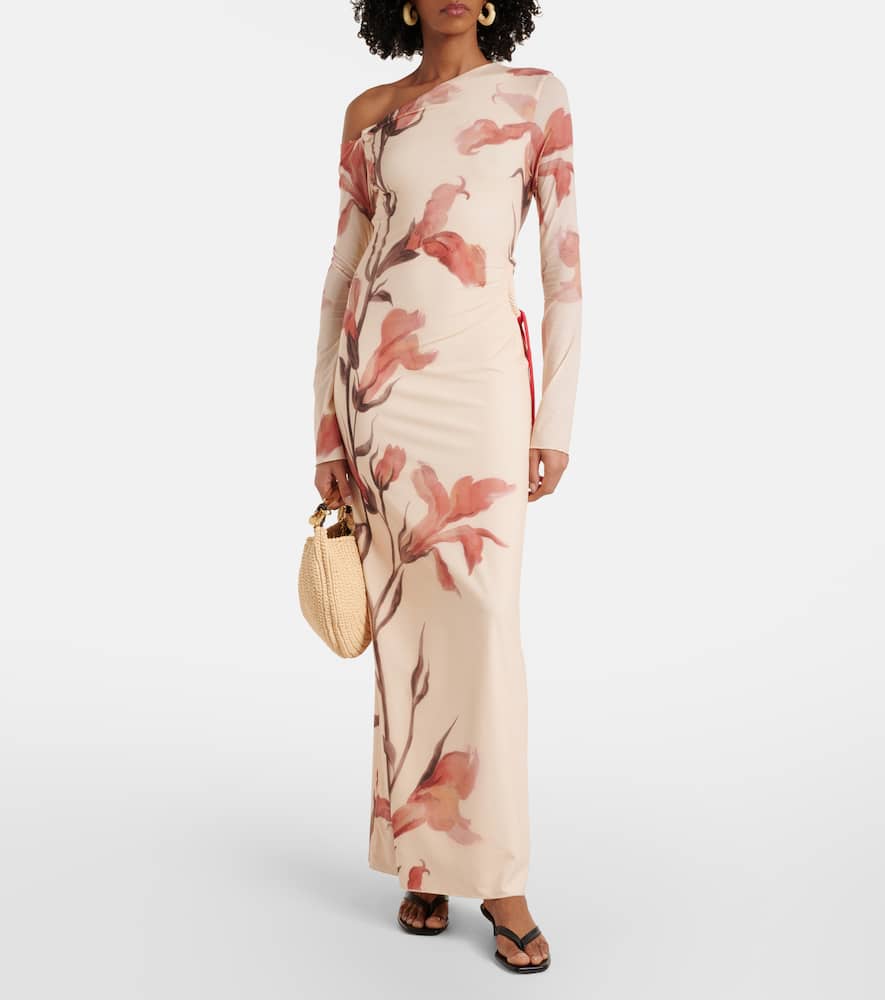 Floral one-shoulder maxi dress