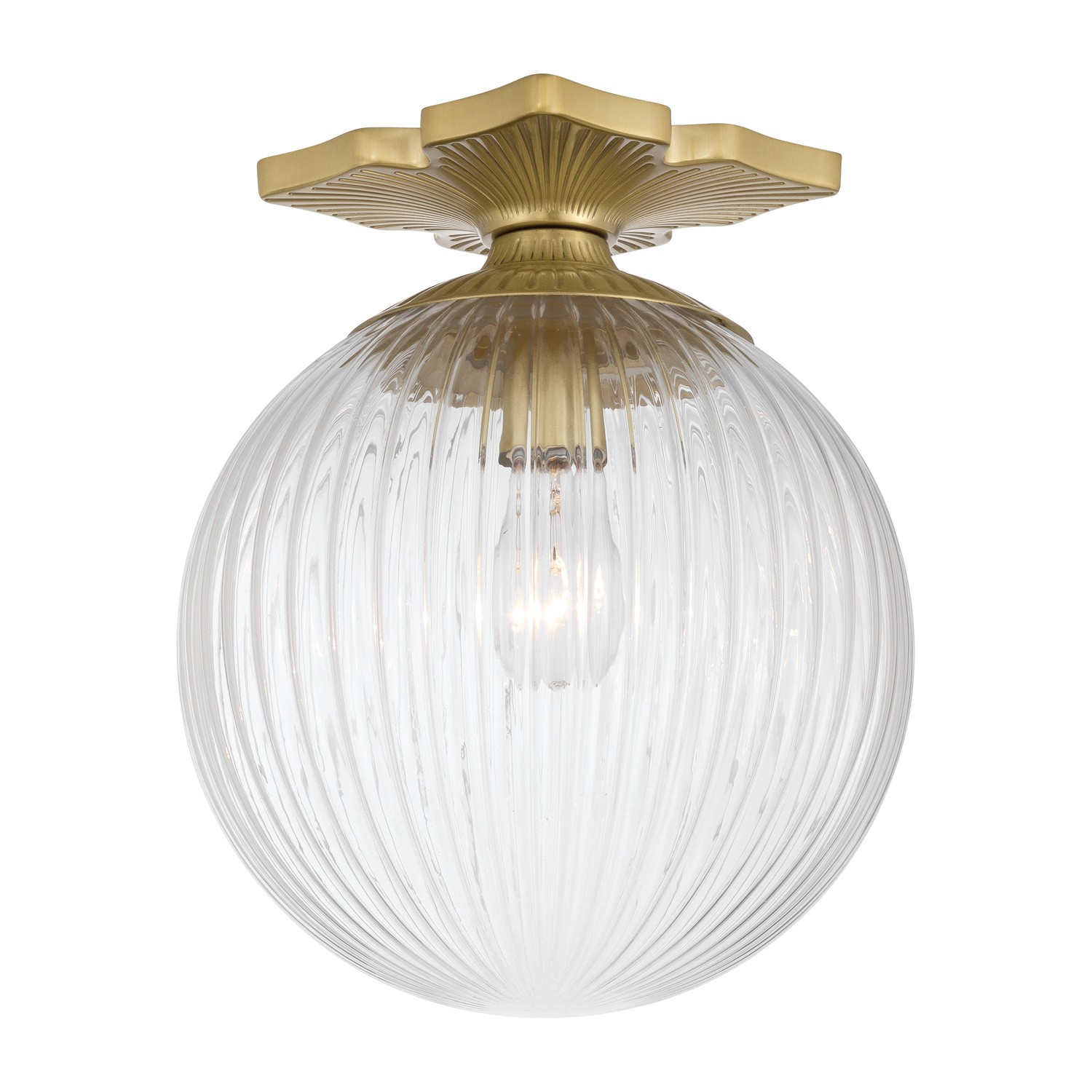Aged Brass Semi Flush Mount from the Orly Collection