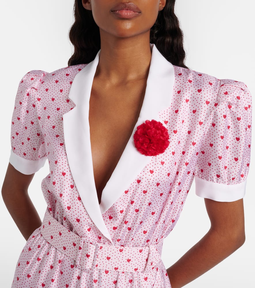 Printed silk twill minidress