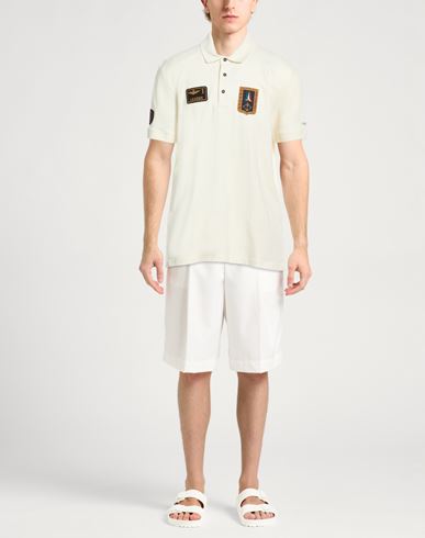 Man Polo shirt Cream Size M Cotton, Elastane