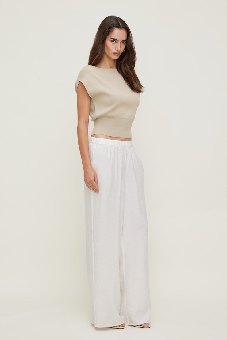 Priya Wide Leg Pants - White - Women Clothing
