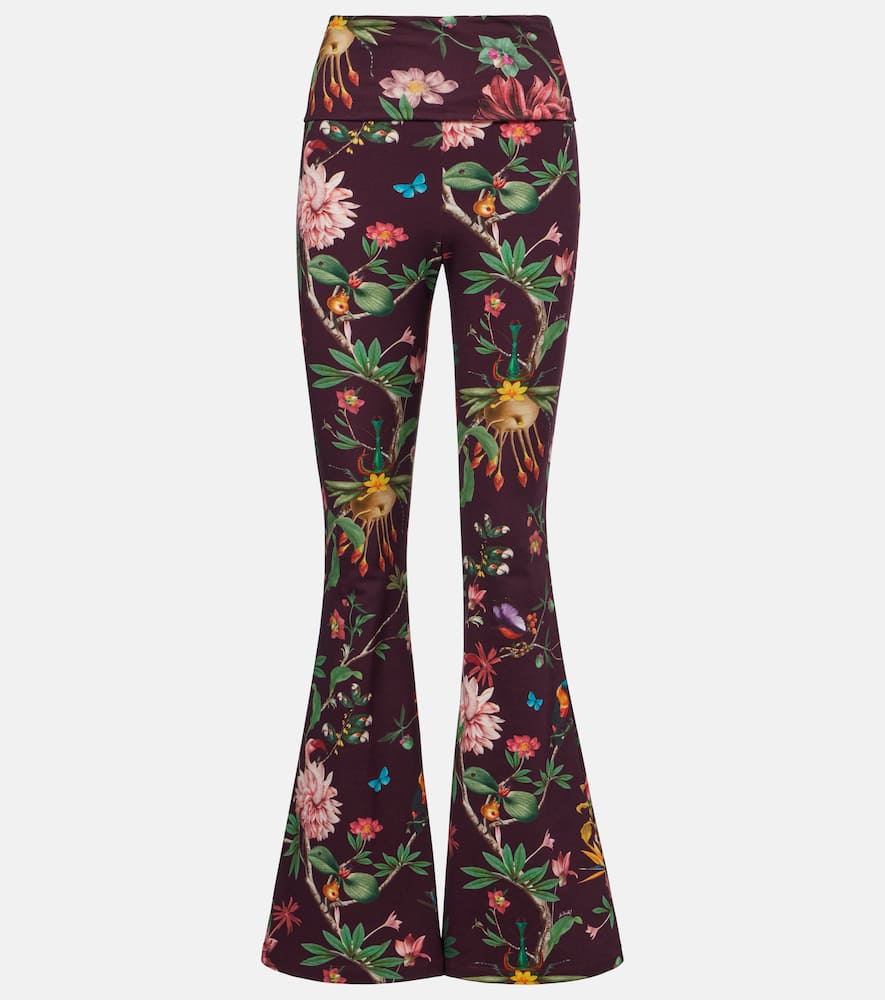 Meditation floral cotton-blend flared pants