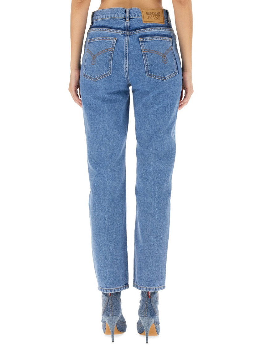 Blue Straight High Rise Jeans