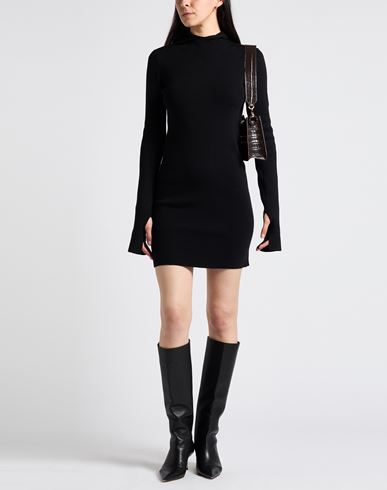 Fendi Woman Mini dress Black Size 4 Wool, Silk, Polyamide, Elastane