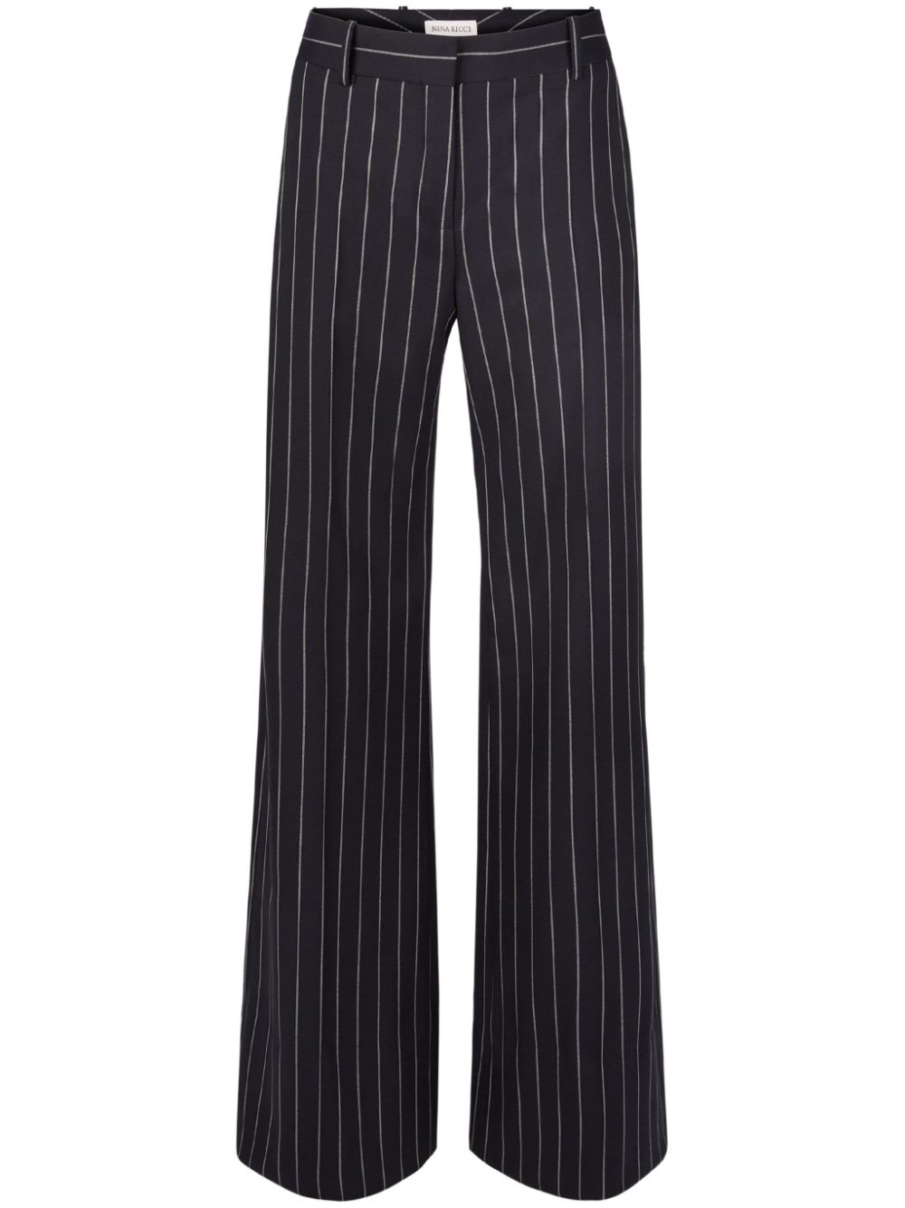 Pinstripe wide leg pants - Black
