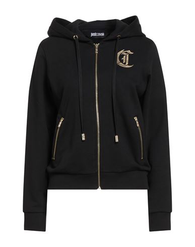 Woman Sweatshirt Black Size L Cotton, Elastane