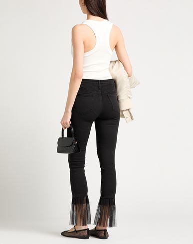Woman Jeans Black Size 2 Cotton, Polyester, Elastane