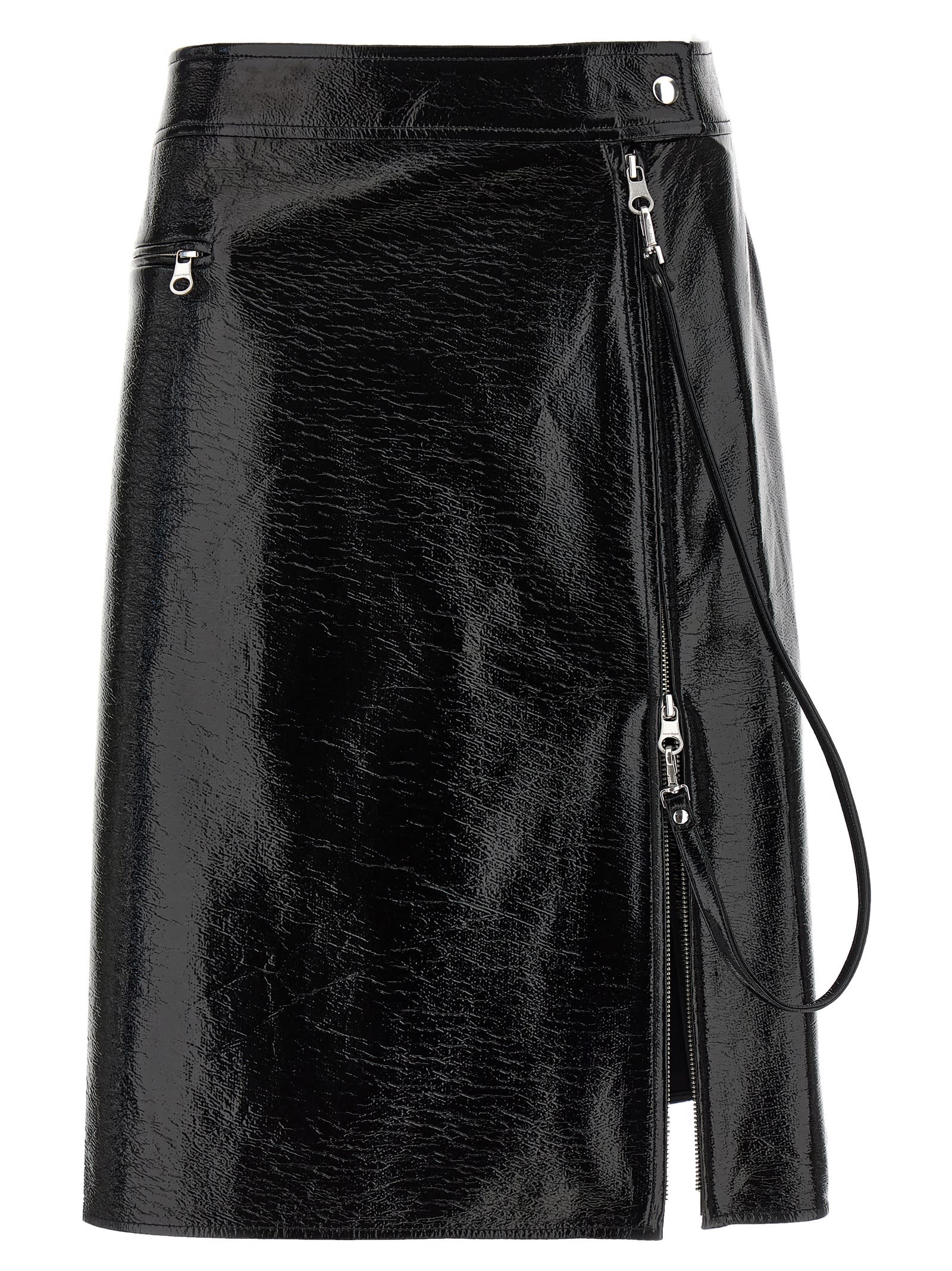 Zipped Vinyl Skirt