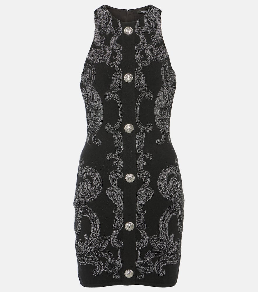 Paisley jacquard Lurex minidress