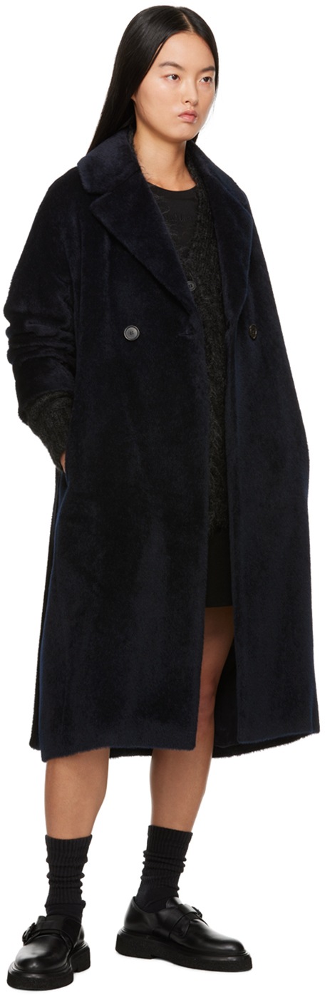 S Max Mara Navy Zaire Coat