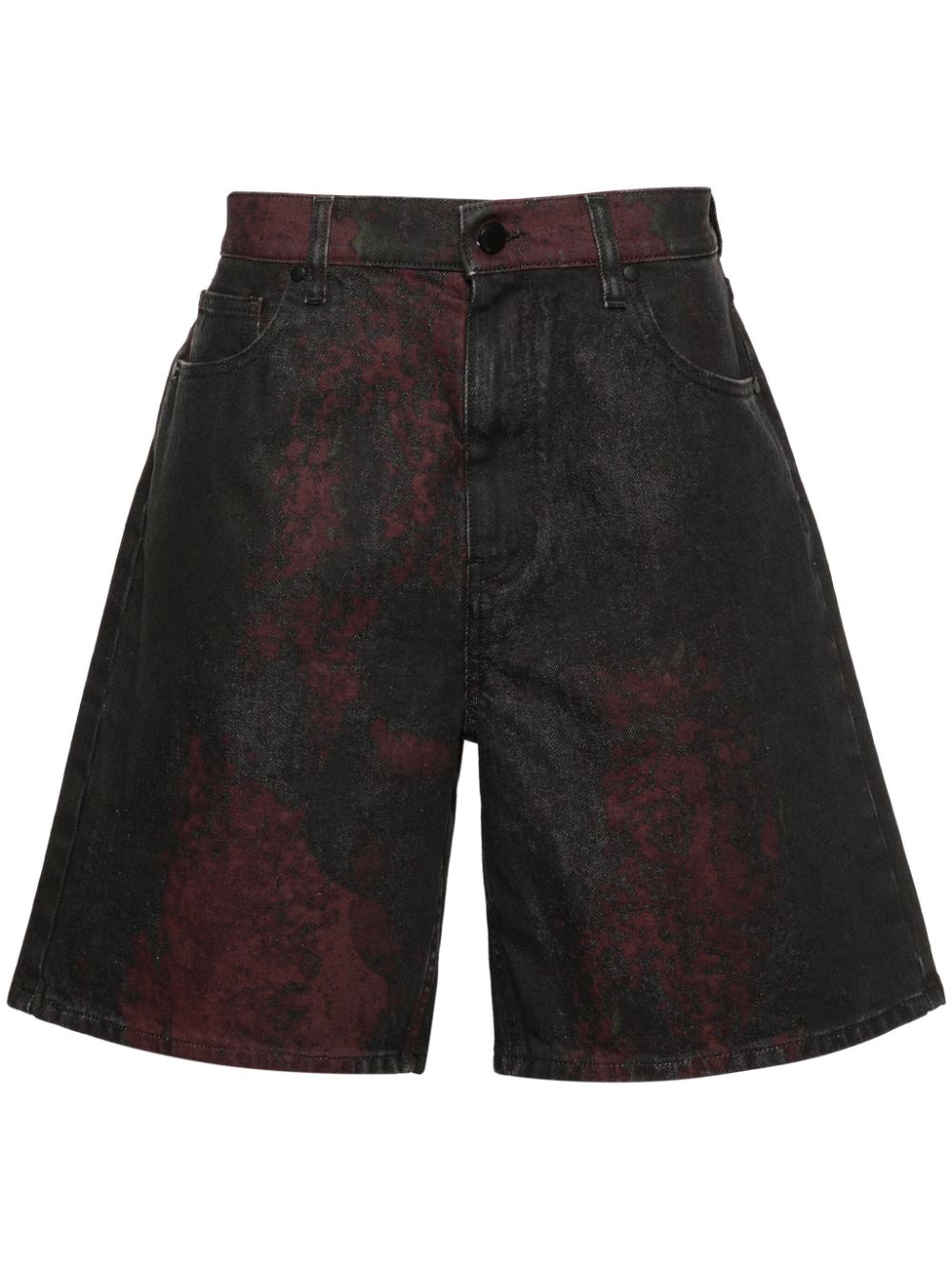 Corrosive denim shorts - Black