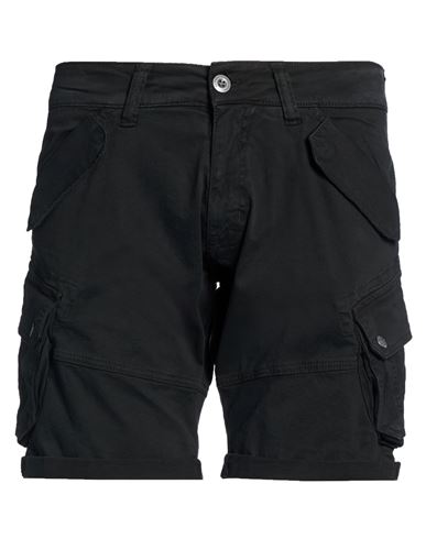 Man Shorts & Bermuda Shorts Black Size 29 Cotton, Elastane
