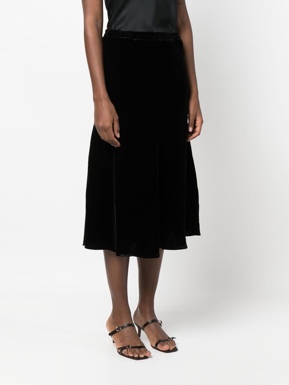 Gold Hawk Velvet Long Skirt