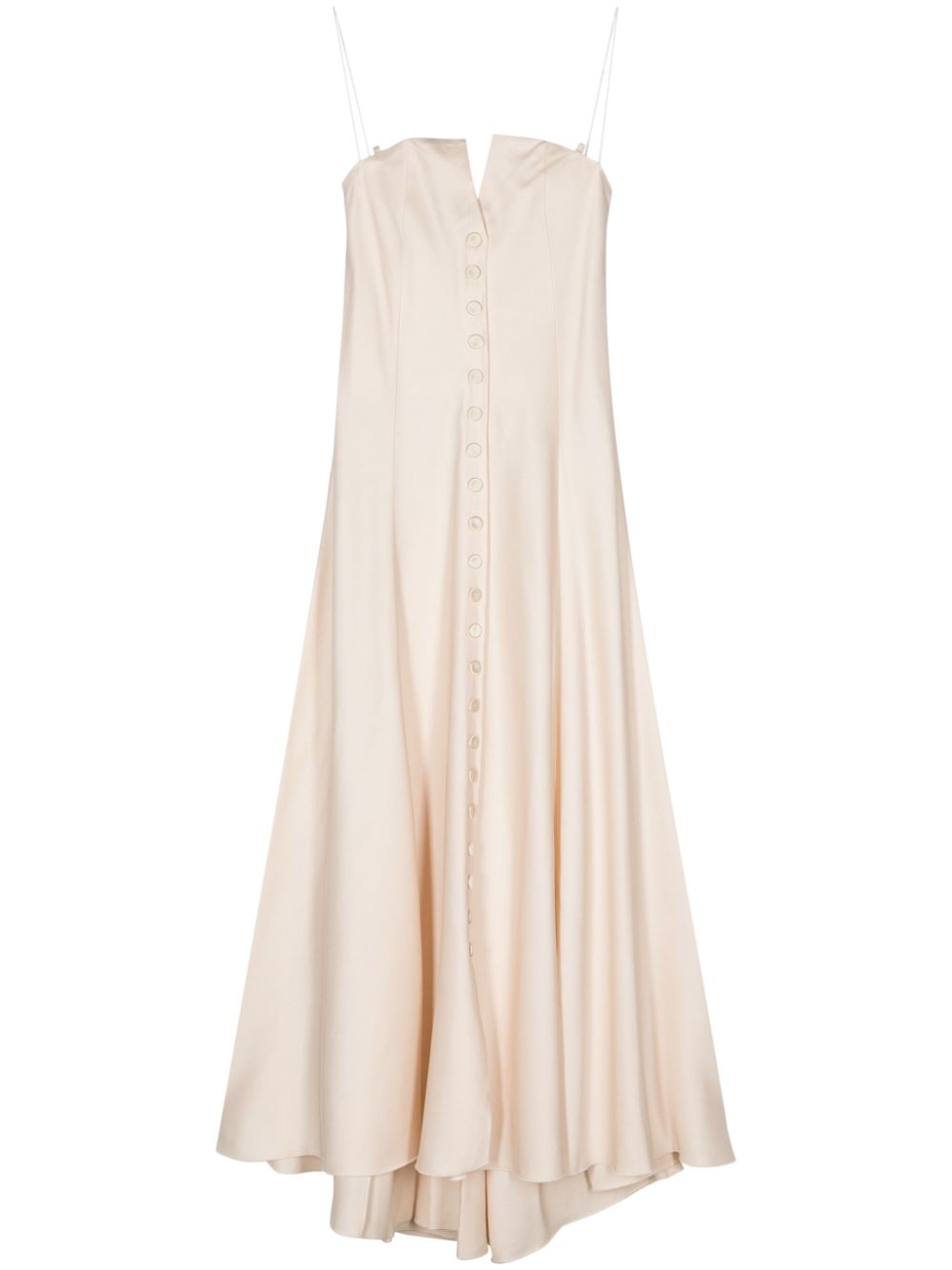 Strapless tailored maxi dress - Neutrals