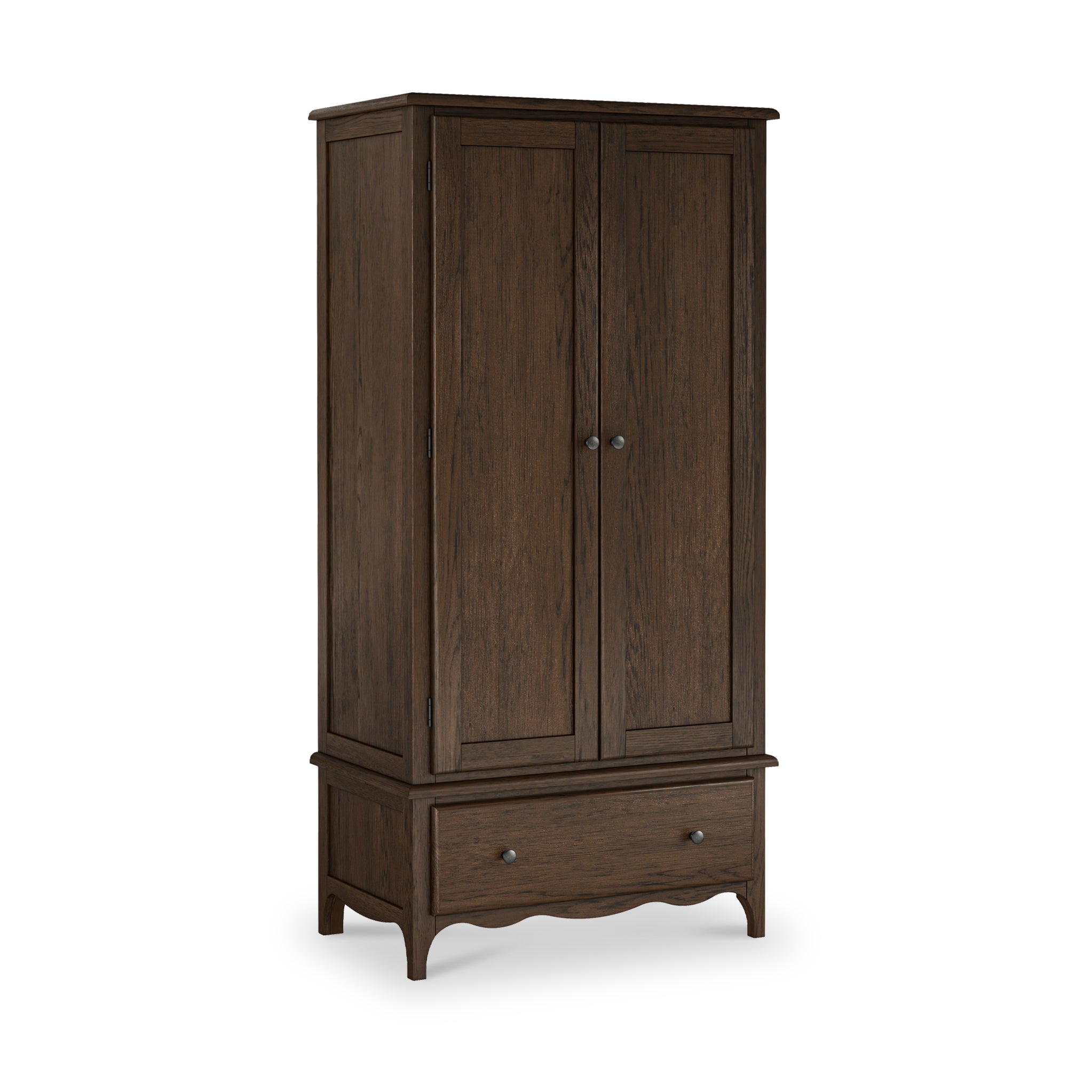 Celine Dark Oak Double Wardrobe | 2 Doors 1 Drawer Closet | Roseland