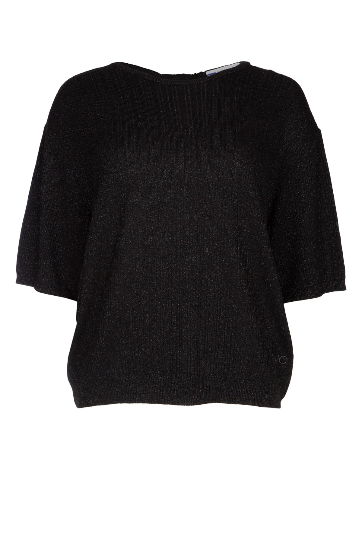 Viscose and Polyamide Ribbed Sweater — Black
