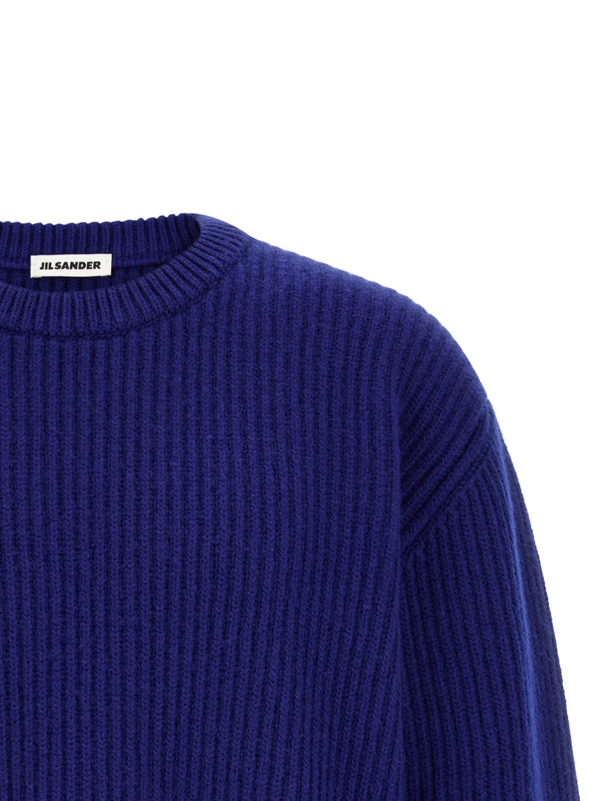 Jil Sander - fisherman rib knit crew neck sweater