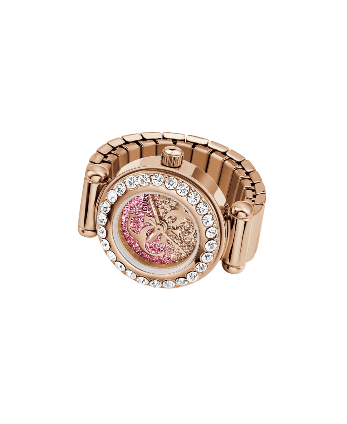 Women's Glitz Rose Gold-Tone Stainless Steel Analog Ring Watch, 18mm - Rose Gold Tone