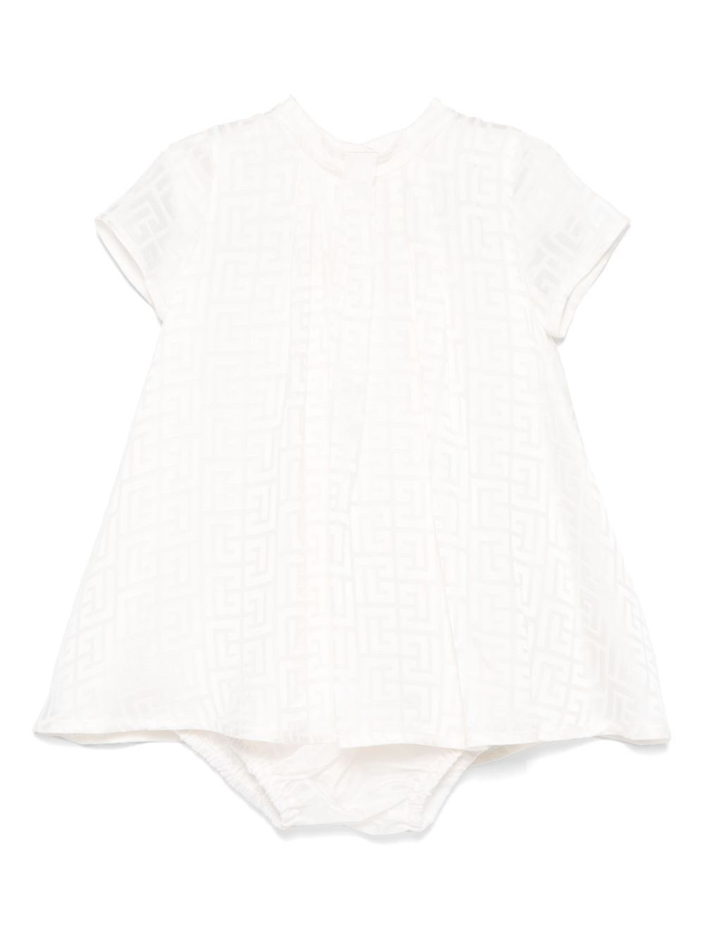 Monogram-pattern dress - White