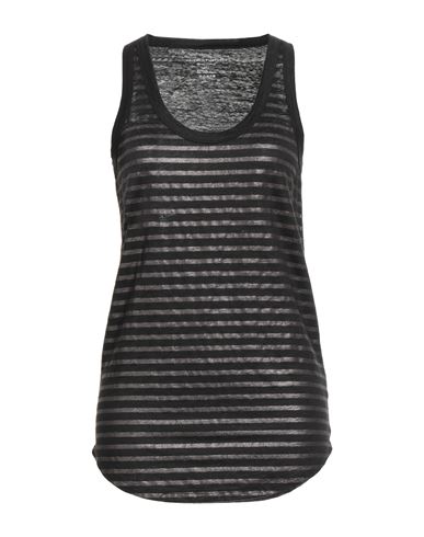 Woman Tank top Black Size 1 Linen, Elastane