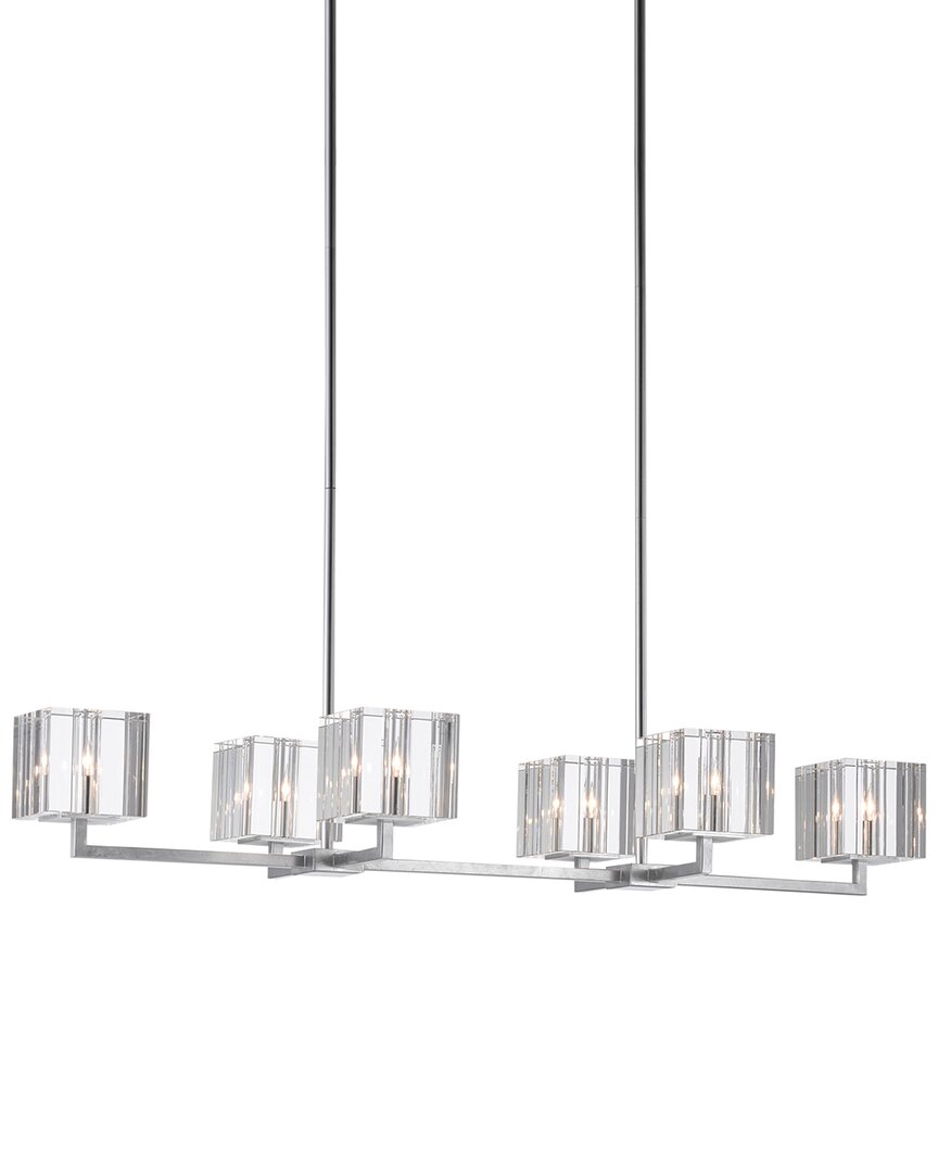 19.25In Valerio Silver 6-Light Optic Crystal Chandelier